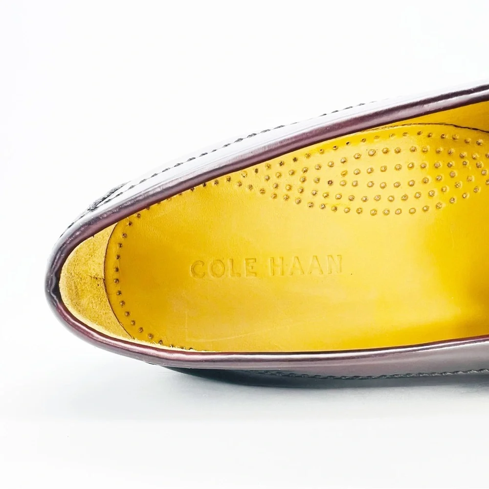 NEW Cole Haan Loafers Kiltie Buckle Burgundy Leather Mens /Boys Shoes Size 7 New